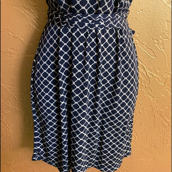 Navy & Cream Dress - Picture 2 of 5